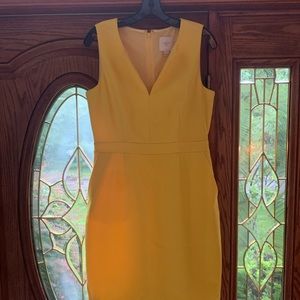 J. Crew Yellow V-Neck Suiting Dress | Size 8